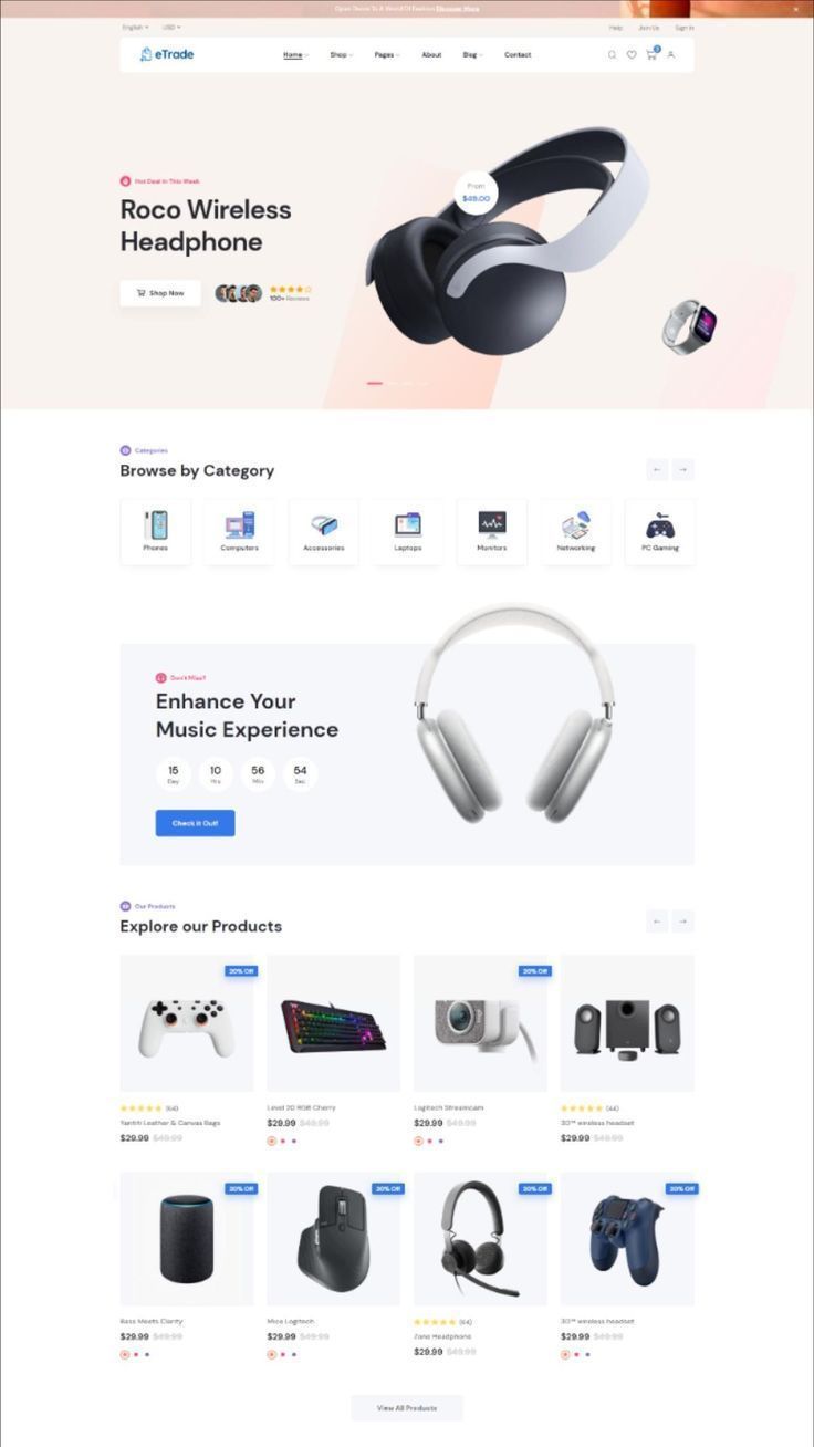 E-commerce website product page preview